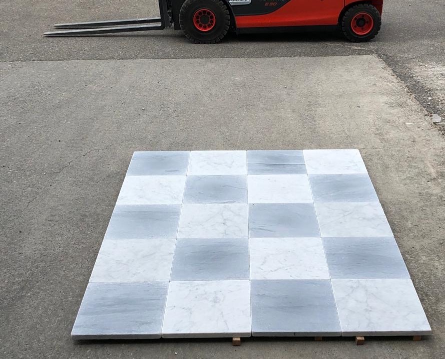 Senini Stone srl | BARDIGLIO E CARRARA 40X40 BURATTATO SP. 1 CM