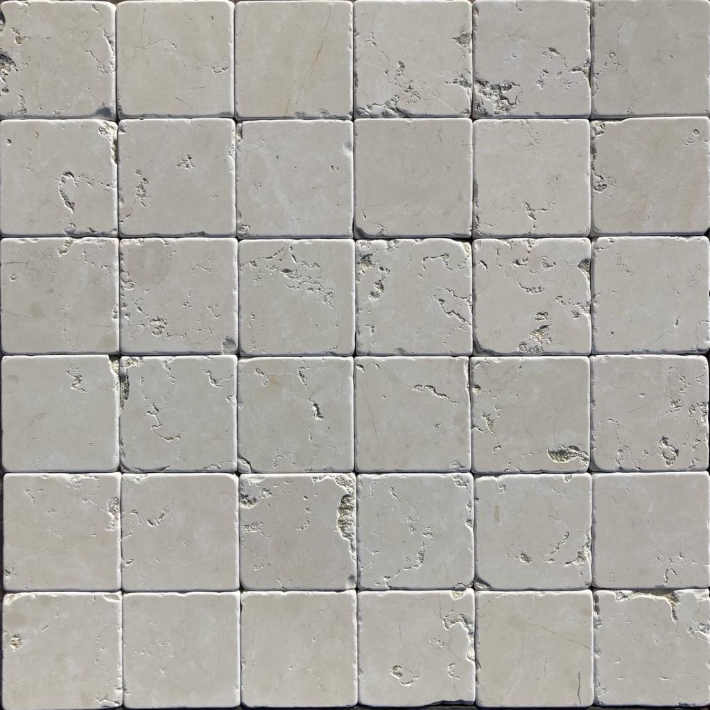 Senini Stone srl | BIANCONE 10X10 BURATTATO SP. 1 CM – MARMO BIANCO ASIAGO