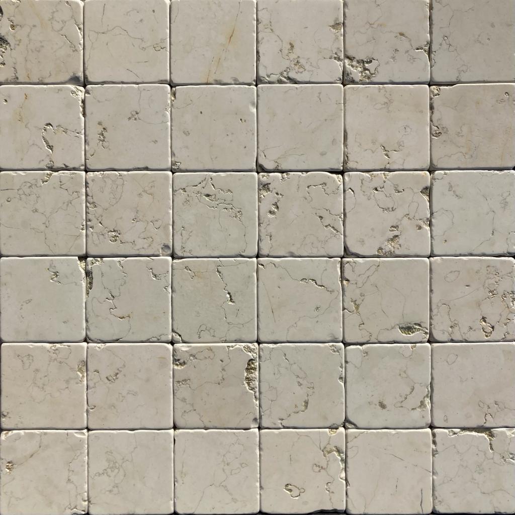 Senini Stone srl | BIANCONE 10X10 BURATTATO SP. 1 CM – MARMO BIANCO ASIAGO