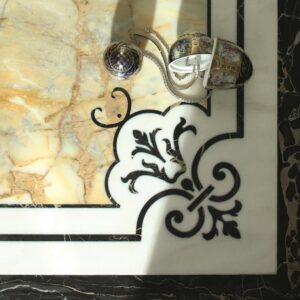 Senini Stone srl | INTARSIO IDROGETTO GIGLIO - DISEGNI PERSONALIZZATI A PROGETTO - MARMO A CASELLARIO