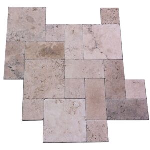 Senini Stone srl | TRAVERTINO ETRUSCO OPUS ROMANUM FRENCH PATTERN 15 CM TUMBLED