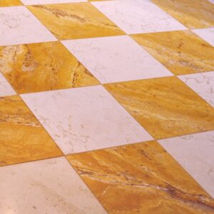 Senini Stone srl | TRAVERTINO GIALLO PERSIA and BIANCONE BRUSHED 30,5×30,5