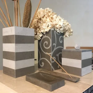 Senini Stone srl | FOUSSANA LONDON GREY STONE VASE 15x15 H. 30.5 CM